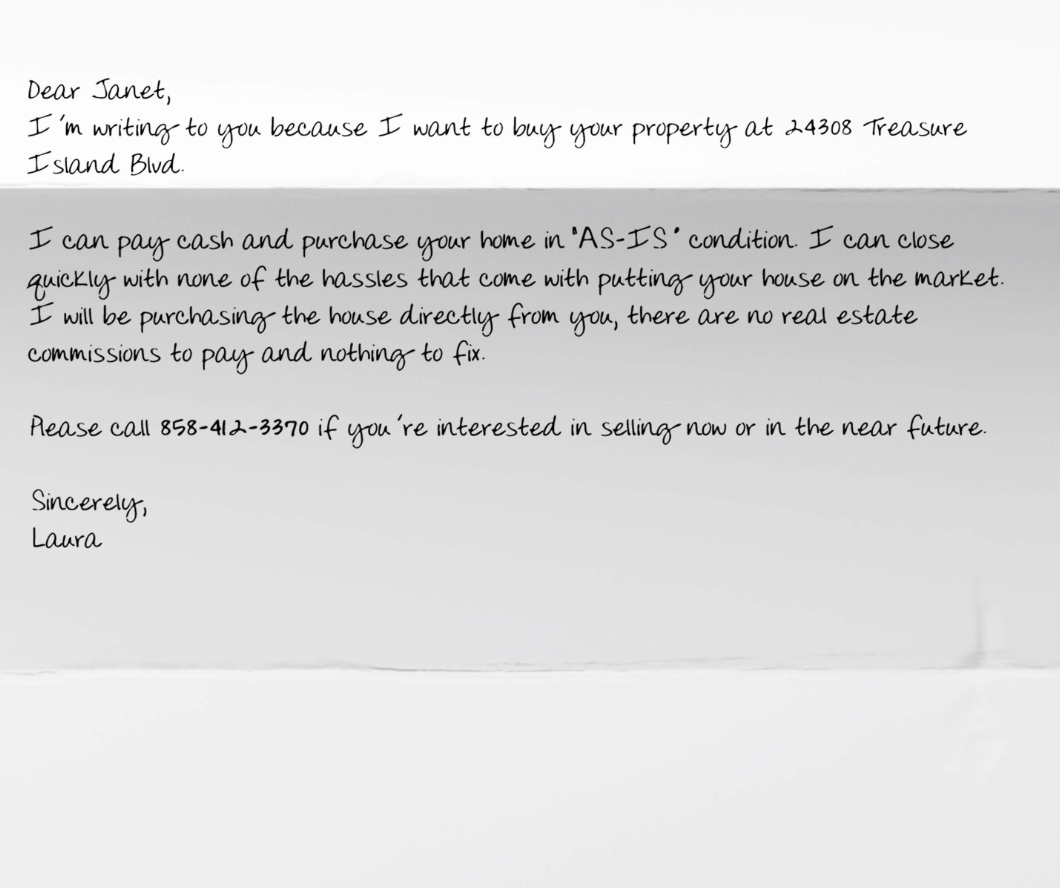 Handwritten postcard or letter sample 2